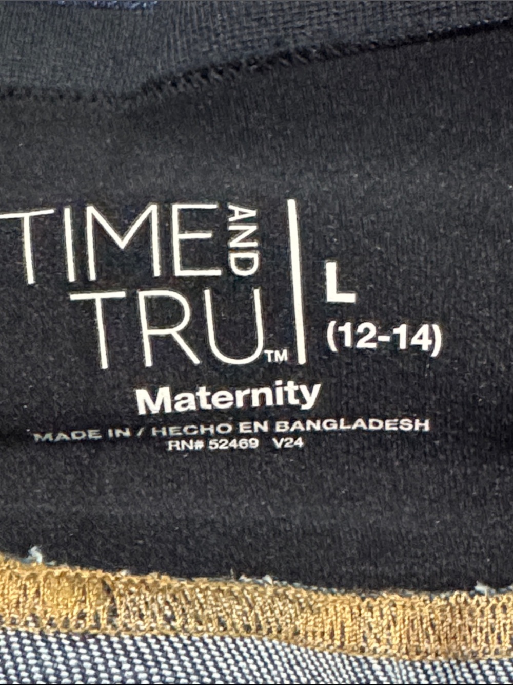 TIME AND TRU Maternity Straight-Leg Jeans L Dark Wash NWT - Picture 4 of 12